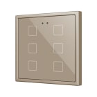 ZENNIO - Flat 70 X6. Interrupteur capacitif en verre 70x70 ? 6 boutons - Champagne (ca...
