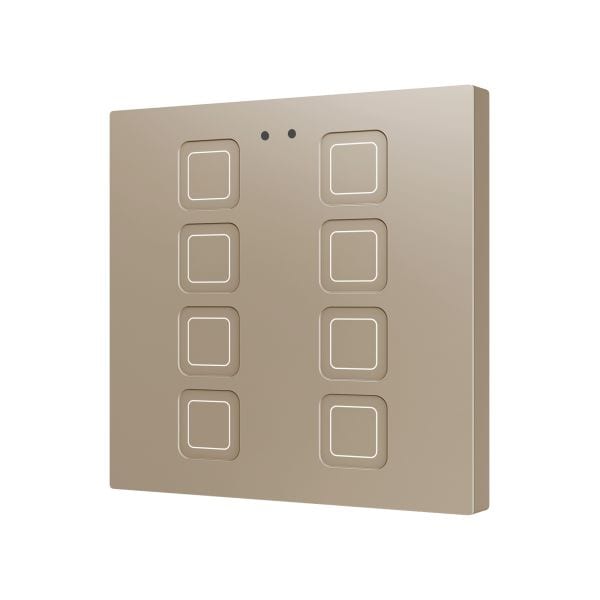 ZENNIO - Tecla 8. Interrupteur capacitif en polycarbonate ? 8 boutons - Champagne