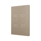 ZENNIO - Tecla XL X4. Interrupteur capacitif en polycarbonate ? 4 boutons - Champagne
