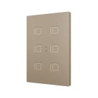 ZENNIO - Tecla XL X6. Interrupteur capacitif en polycarbonate ? 6 boutons - Champagne