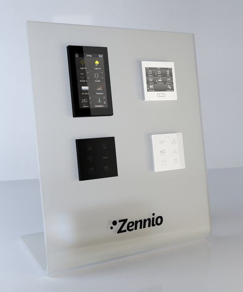 ZENNIO - Panneau de présentation (alimentation incluse) avec Z50, Z35, Tecla 6, Flat 6...