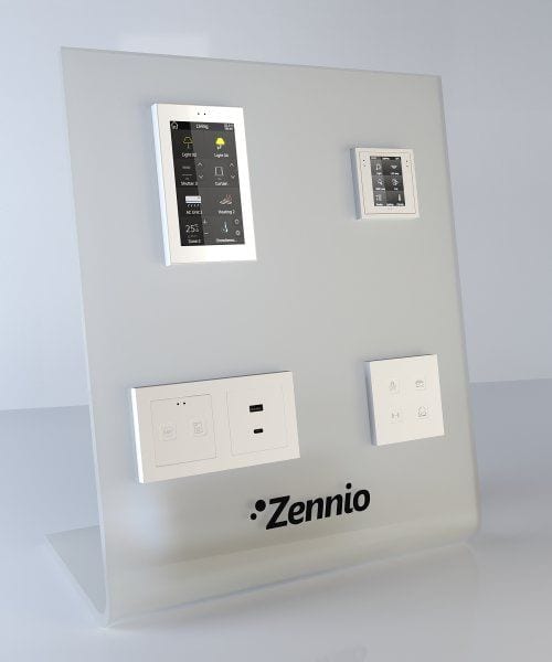 ZENNIO - Panneau de présentation (alimentation incluse) avec Z50, Z28, Tecla X, Tecla ...