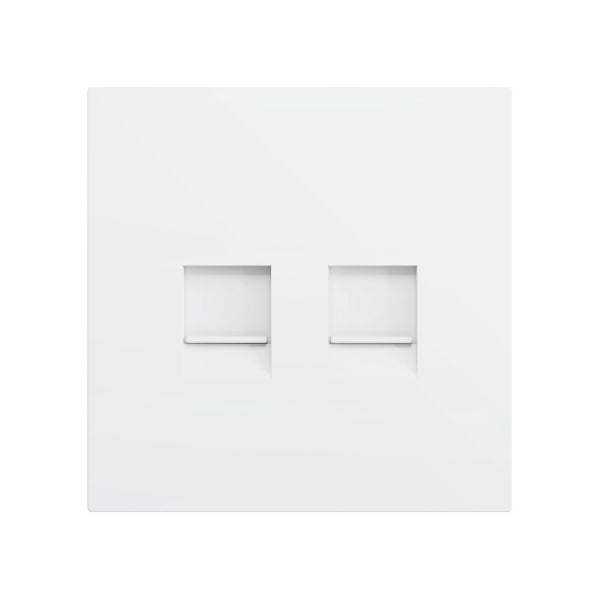 ZENNIO - ZS70. Cache pour connecteur RJ45 70 x 70 mm - 2 connecteurs - Blanc mat