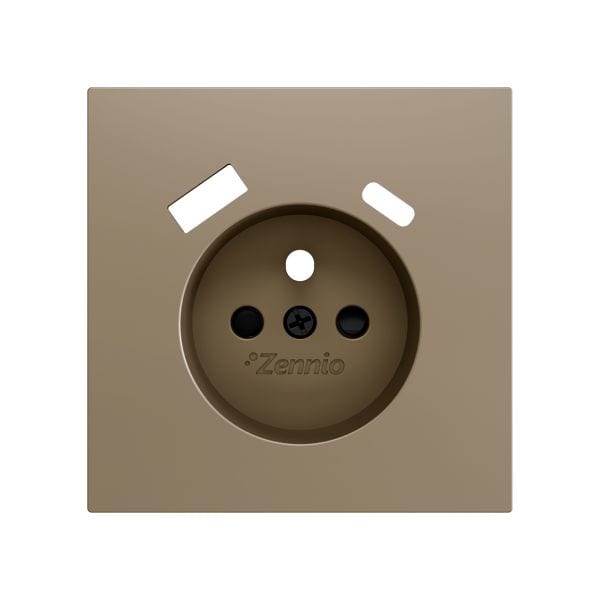ZENNIO - ZS70. Cache pour base de prise française avec USB C et A 70 x 70 mm - Champagne