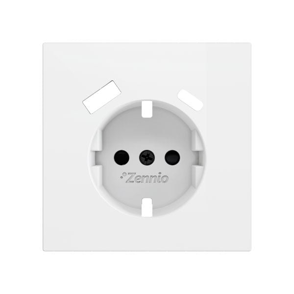 ZENNIO - ZS70. Cache pour base de prise Schuko avec USB C et A 70 x 70 mm - Blanc mat