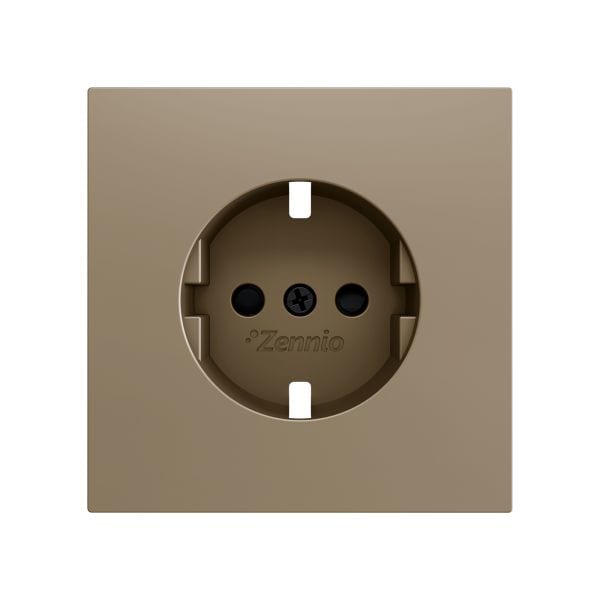 ZENNIO - ZS70. Cache pour base de prise Schuko A 70 x 70 mm - Champagne