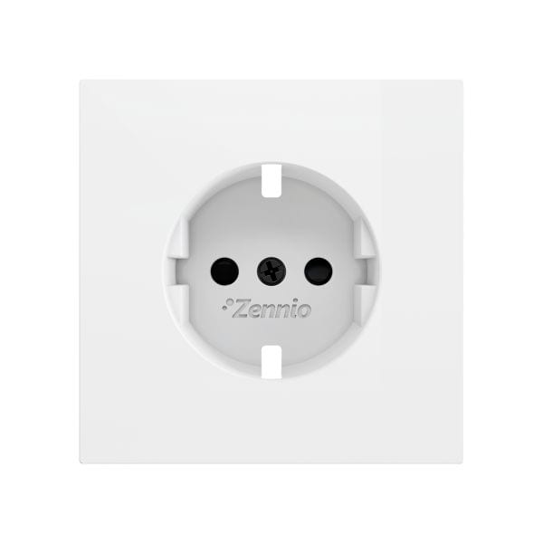 ZENNIO - ZS70. Cache pour base de prise Schuko 70 x 70 mm - Blanc mat
