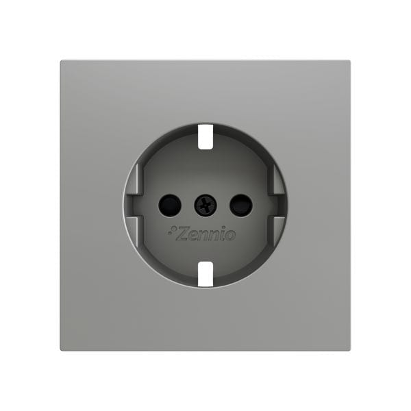 ZENNIO - ZS70. Cache pour base de prise Schuko A 70 x 70 mm - Argenté