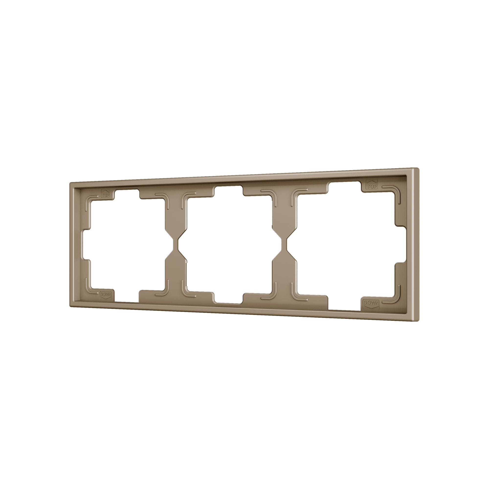 ZENNIO - ZS70. Cadre - 3 modules - Champagne