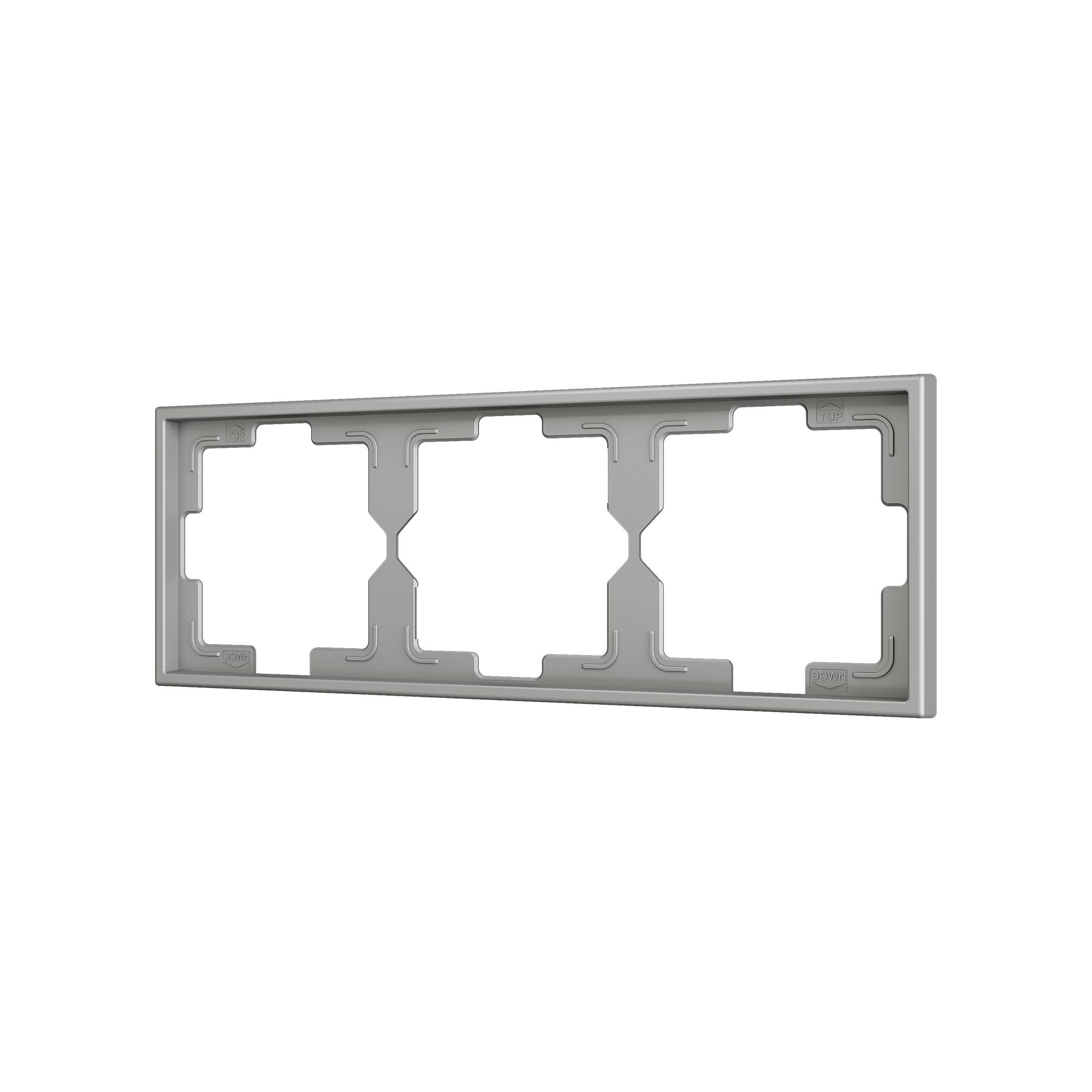 ZENNIO - ZS70. Cadre - 3 modules - Argent