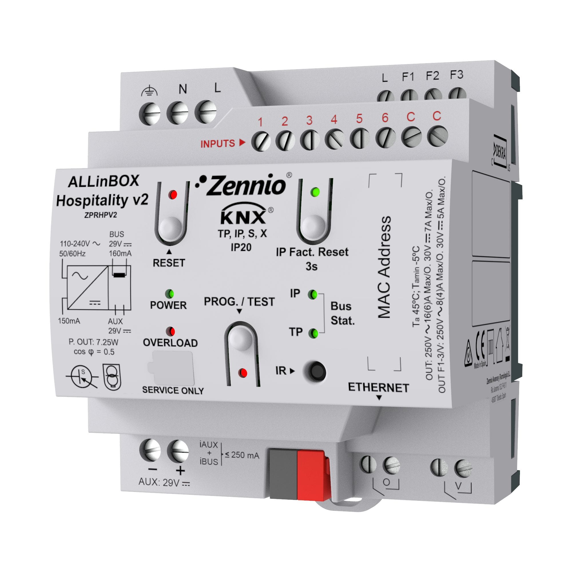 ZENNIO - ALLinBOX Hospitality v2. Dispositif multifonction avec source d'alimentation ...