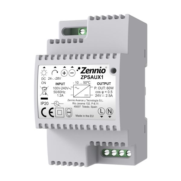 ZENNIO - Source d'alimentation 24-28VDC  60W (out)/ 110-230VAC (in)
