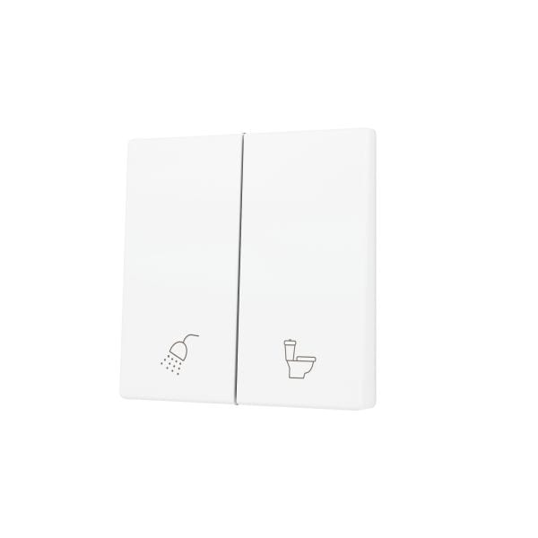ZENNIO - ZS55. Cache pour bouton poussoir Soft KNX double 55 x 55 mm. Appui en bas - B...