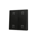 ZENNIO - ZS55. Cache pour bouton poussoir Soft KNX double 55 x 55 mm. Appui en bas&hau...