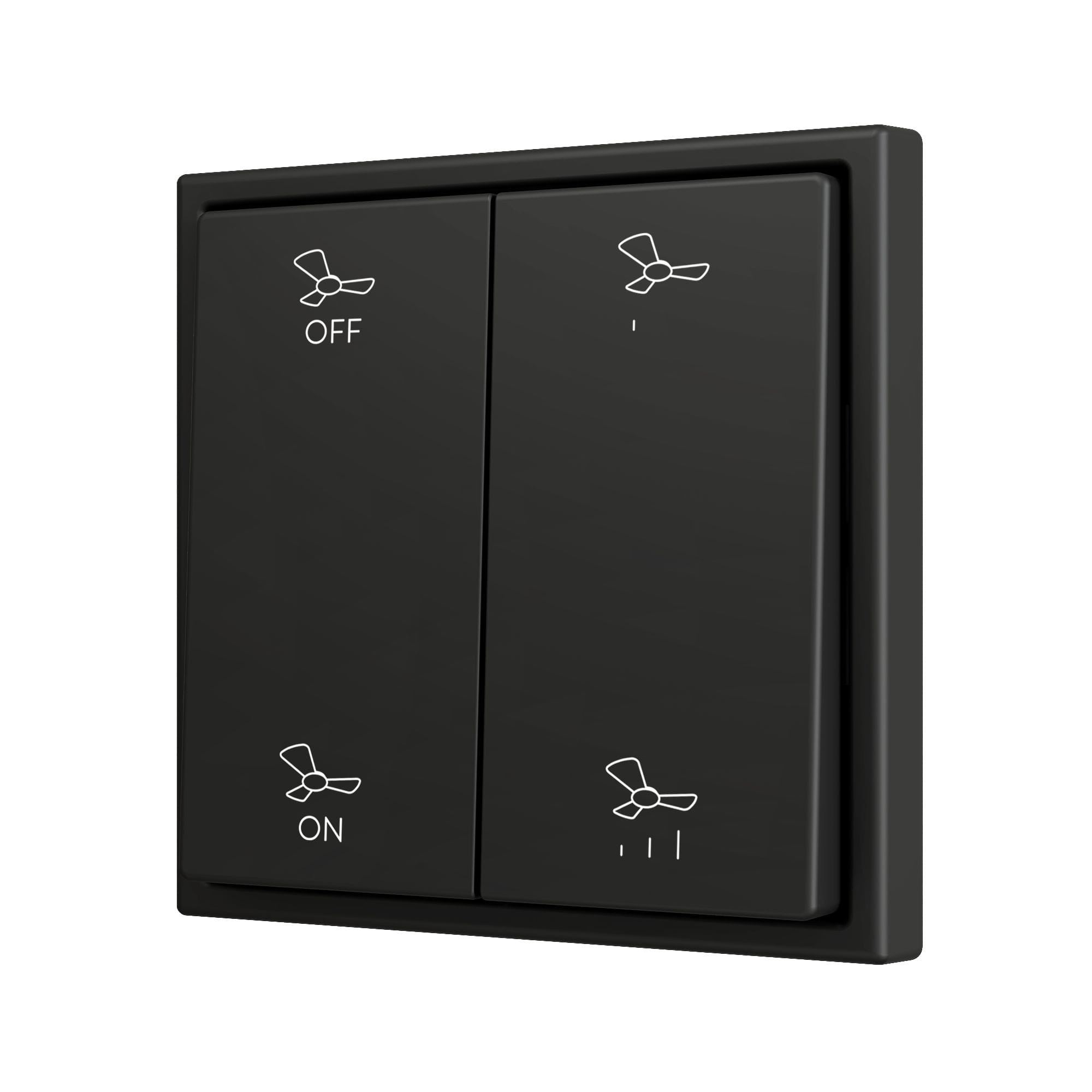 ZENNIO - ZS70. Bouton poussoir "Soft" double pour 4 entrées binaires 70 x 70 mm ? Anth...