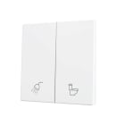 ZENNIO - ZS70. Cache pour bouton poussoir Soft KNX double 70 x 70 mm. Appui en bas - B...