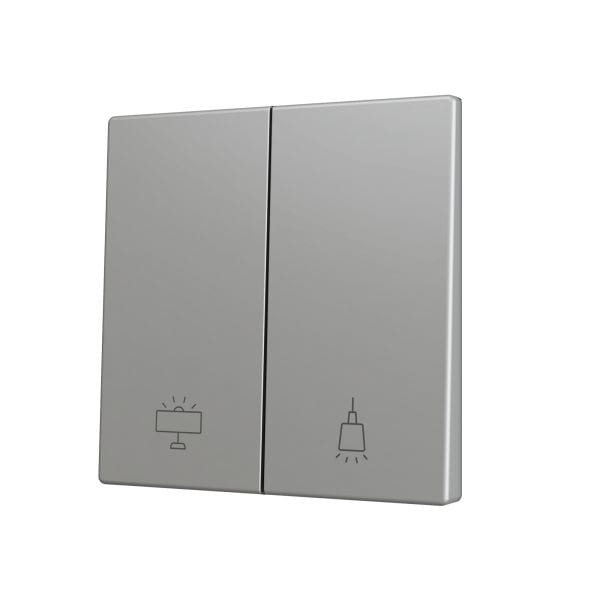 ZENNIO - ZS70. Cache pour bouton poussoir Soft KNX double 70 x 70 mm. Appui en bas - A...