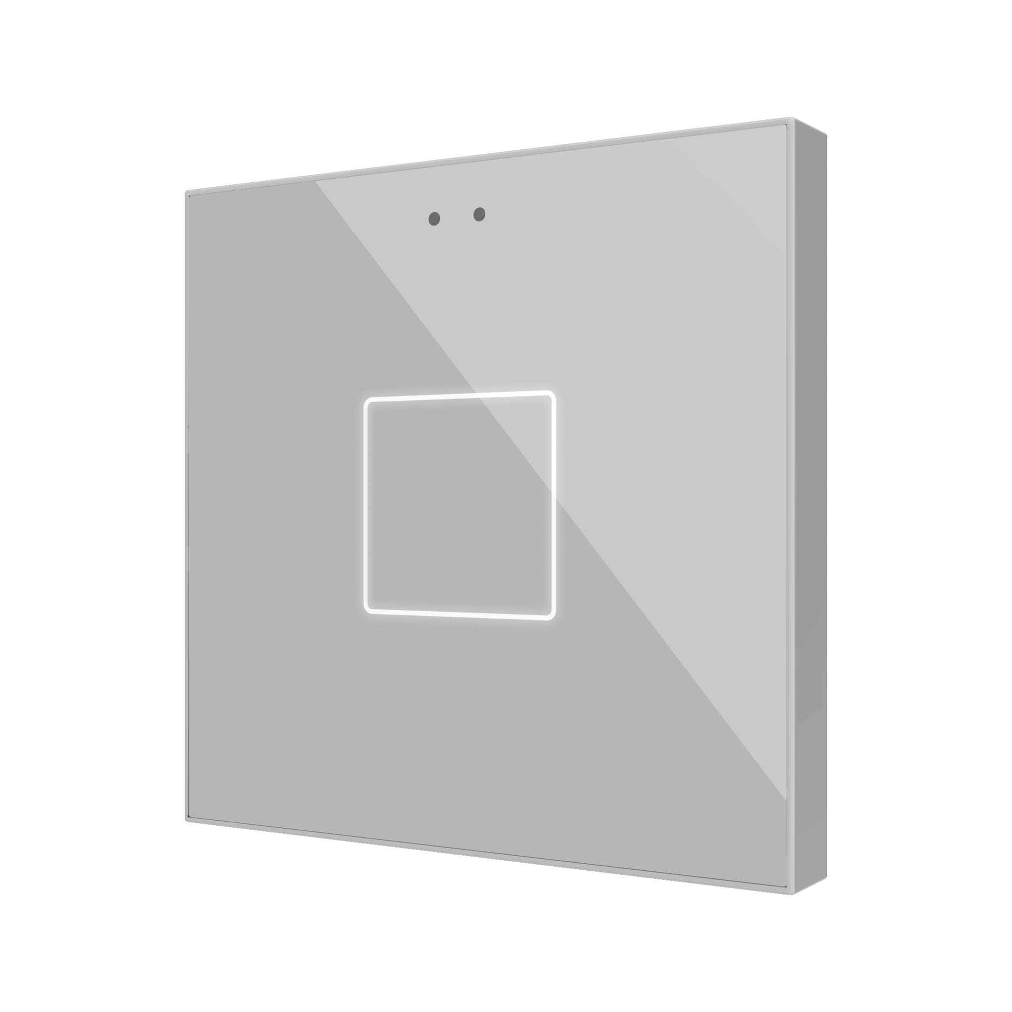 ZENNIO - Flat RGB 1. Interrupteur capacitif en verre - 1 bouton- Argent