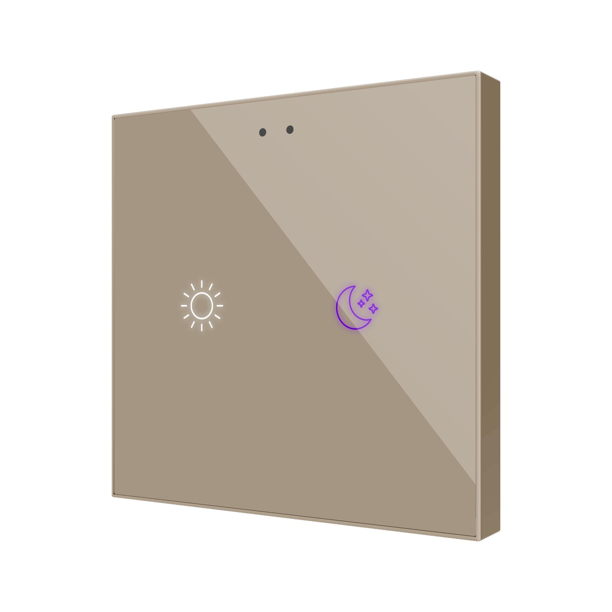 ZENNIO - Flat RGB 2. Interrupteur capacitif en verre - 2 boutons - Personnalisé