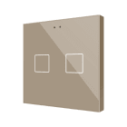 ZENNIO - Flat RGB 2. Interrupteur capacitif en verre - 2 boutons- Champagne