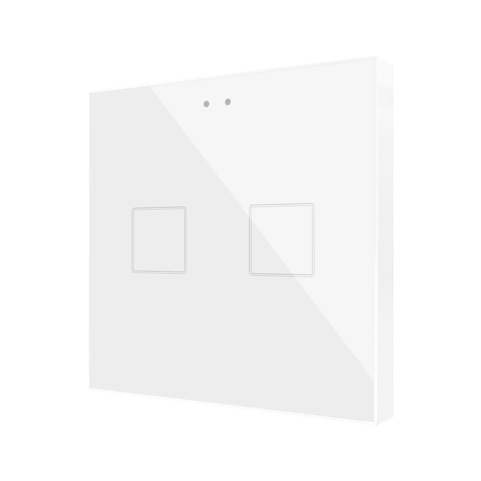 ZENNIO - Flat RGB 2. Interrupteur capacitif en verre - 2 boutons- Blanc