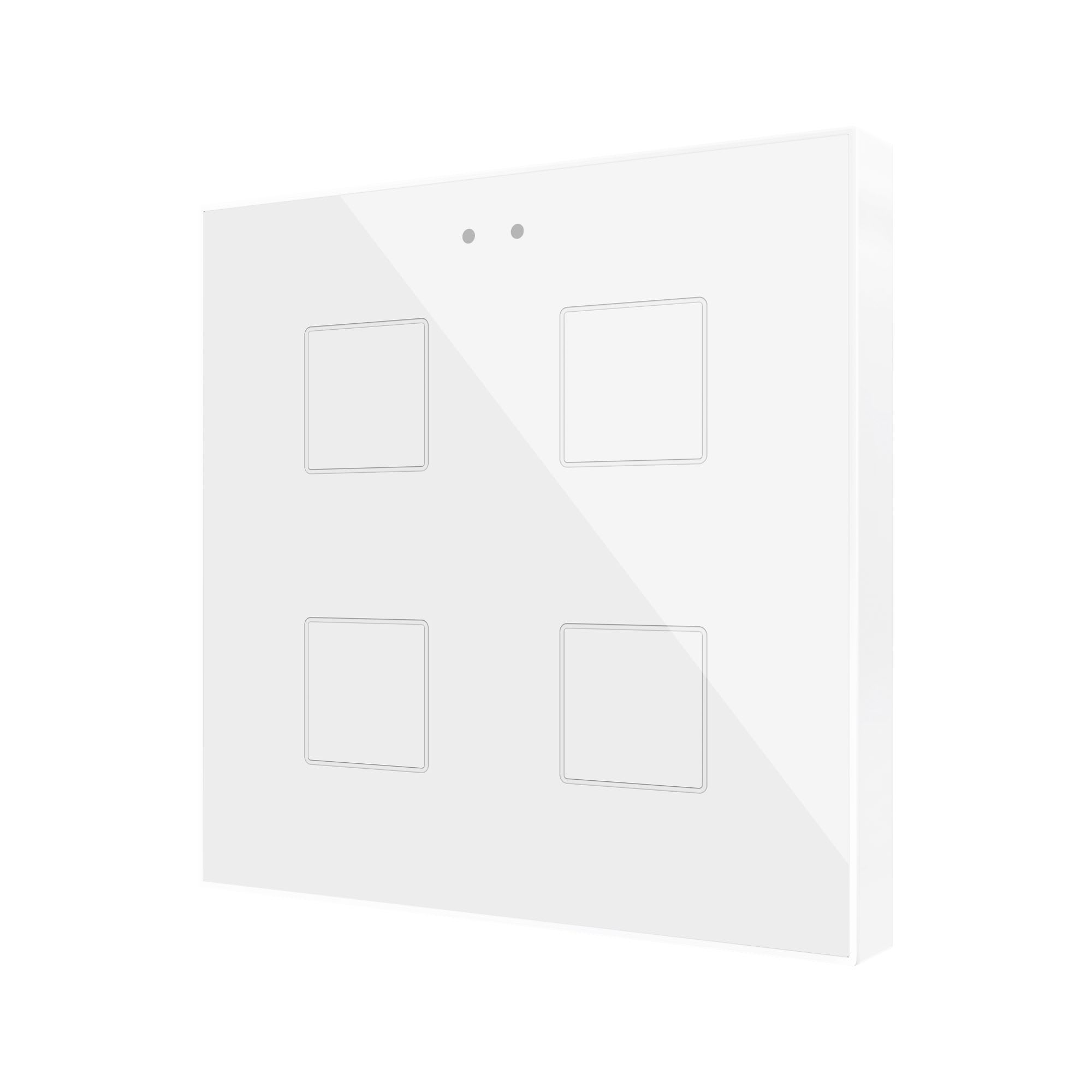 ZENNIO - Flat RGB 4. Interrupteur capacitif en verre - 4 boutons- Blanc
