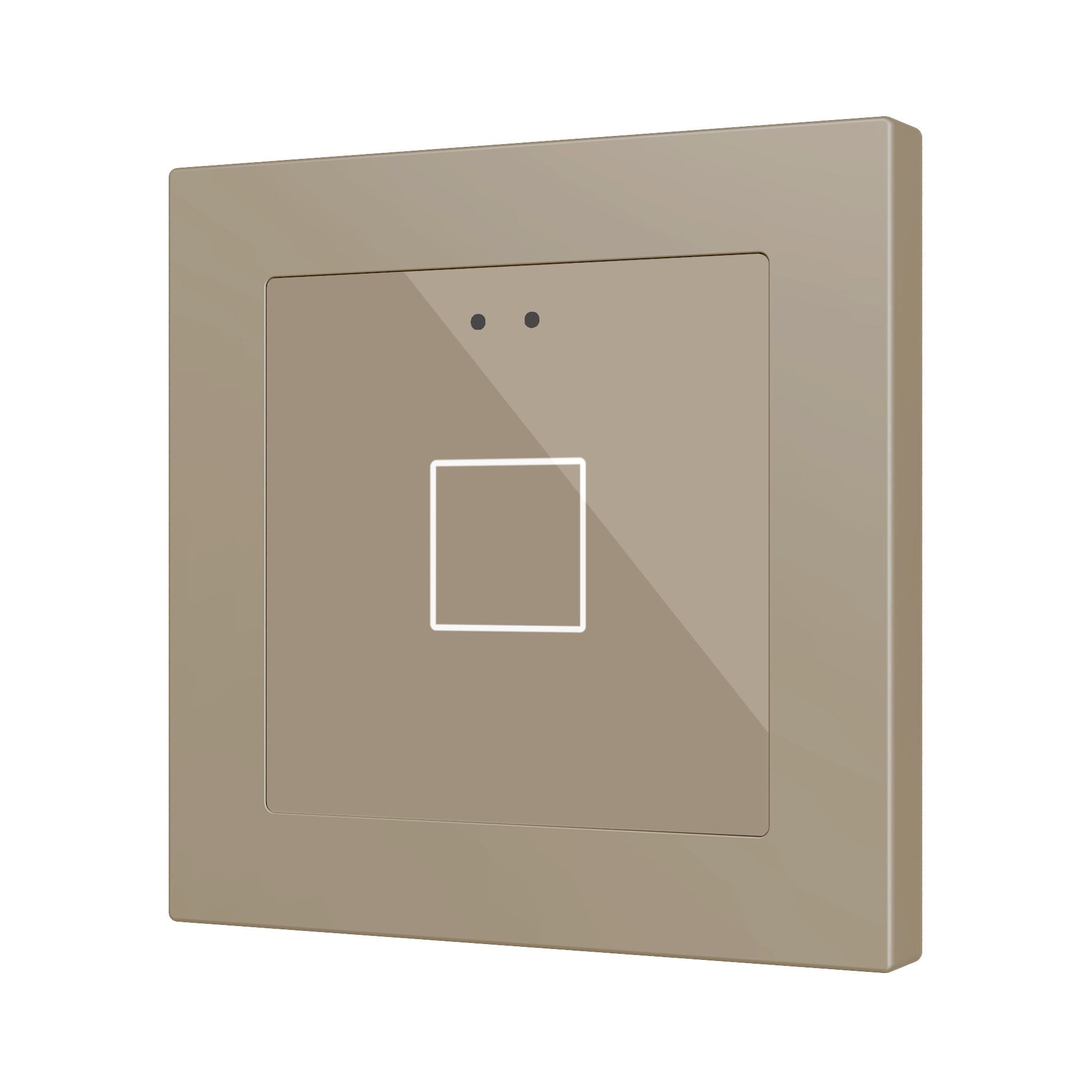 ZENNIO - Flat RGB 55 X1. Interrupteur capacitif en verre 55 x 55 ? 1 bouton - Champagn...