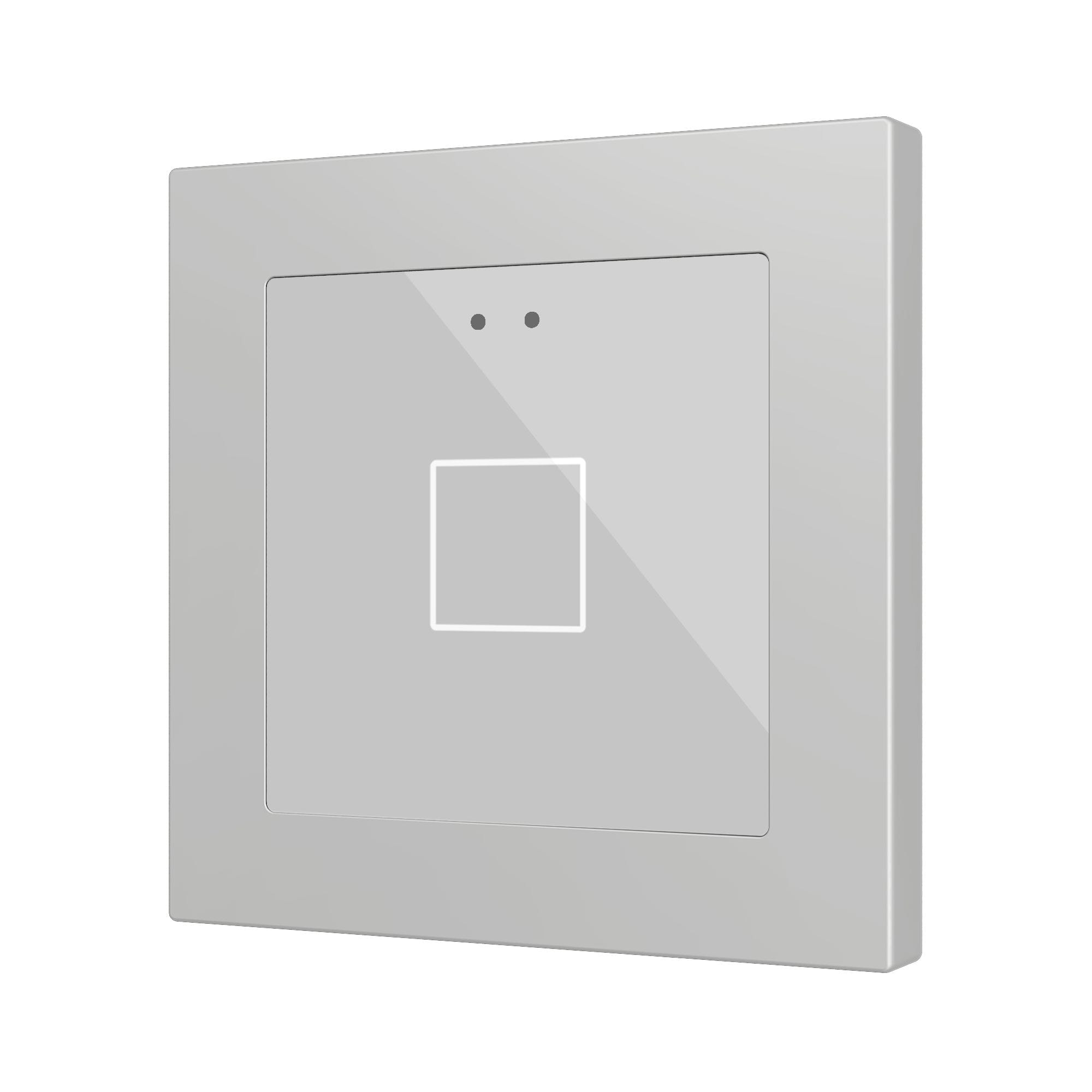 ZENNIO - Flat RGB 55 X1. Interrupteur capacitif en verre 55 x 55 ? 1 bouton - Argent (...