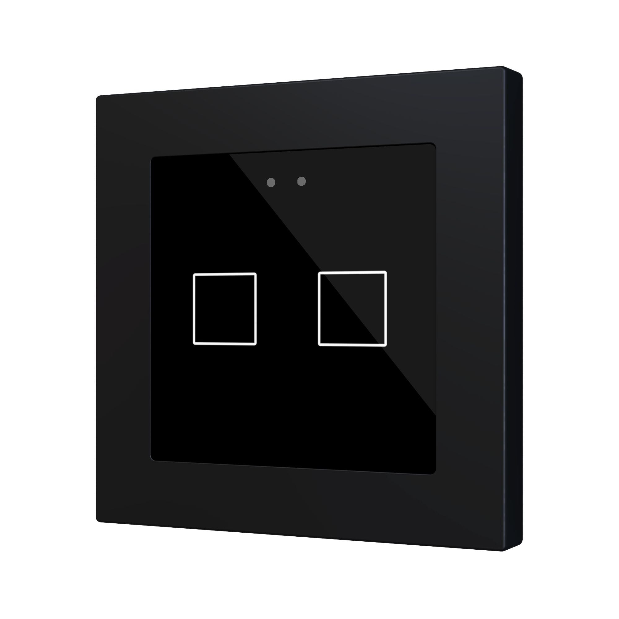 ZENNIO - Flat RGB 55 X2. Interrupteur capacitif en verre 55 x 55 ? 2 boutons - Anthrac...