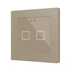 ZENNIO - Flat RGB 55 X2. Interrupteur capacitif en verre 55 x 55 ? 2 boutons - Champag...