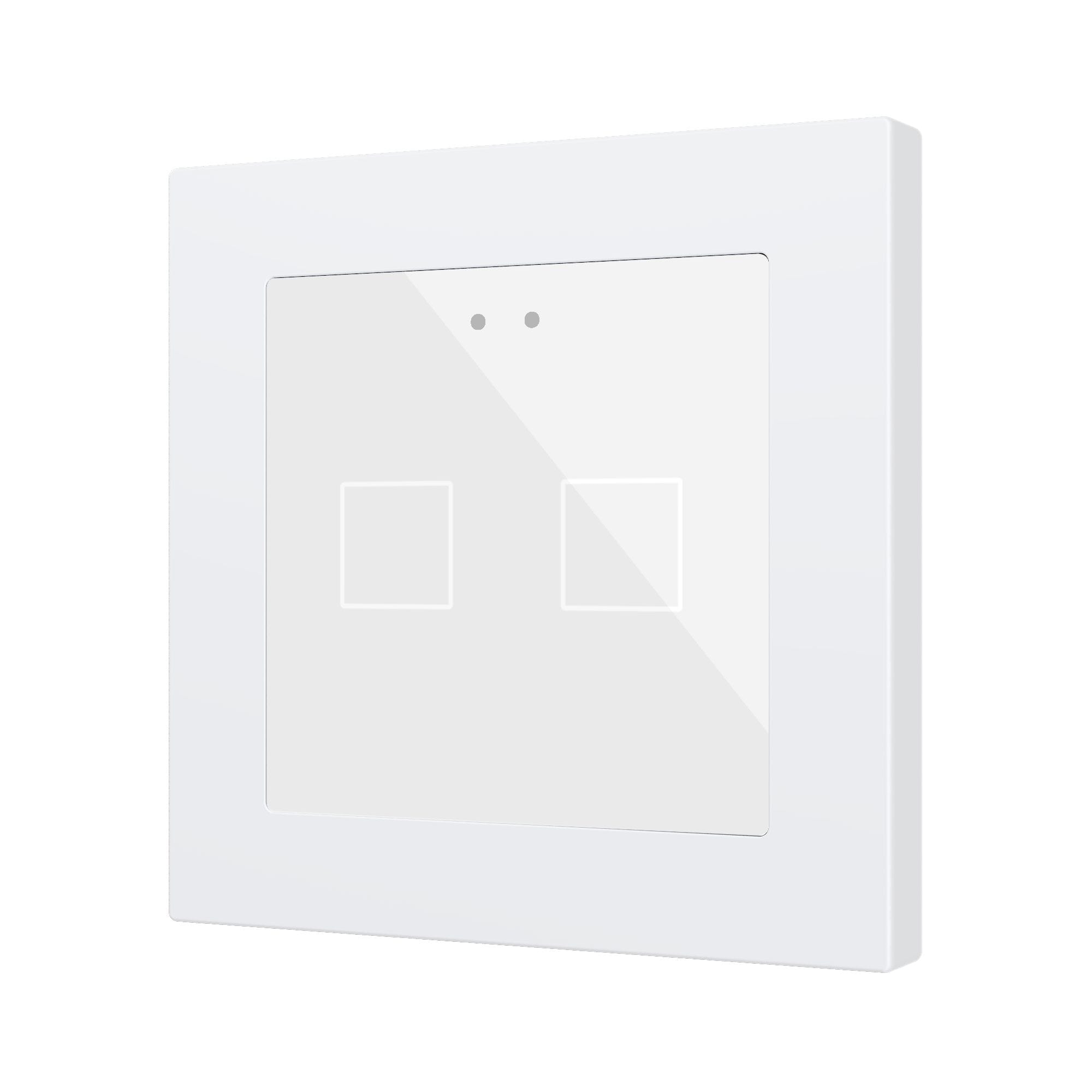 ZENNIO - Flat RGB 55 X2. Interrupteur capacitif en verre 55 x 55 ? 2 boutons - Blanc (...