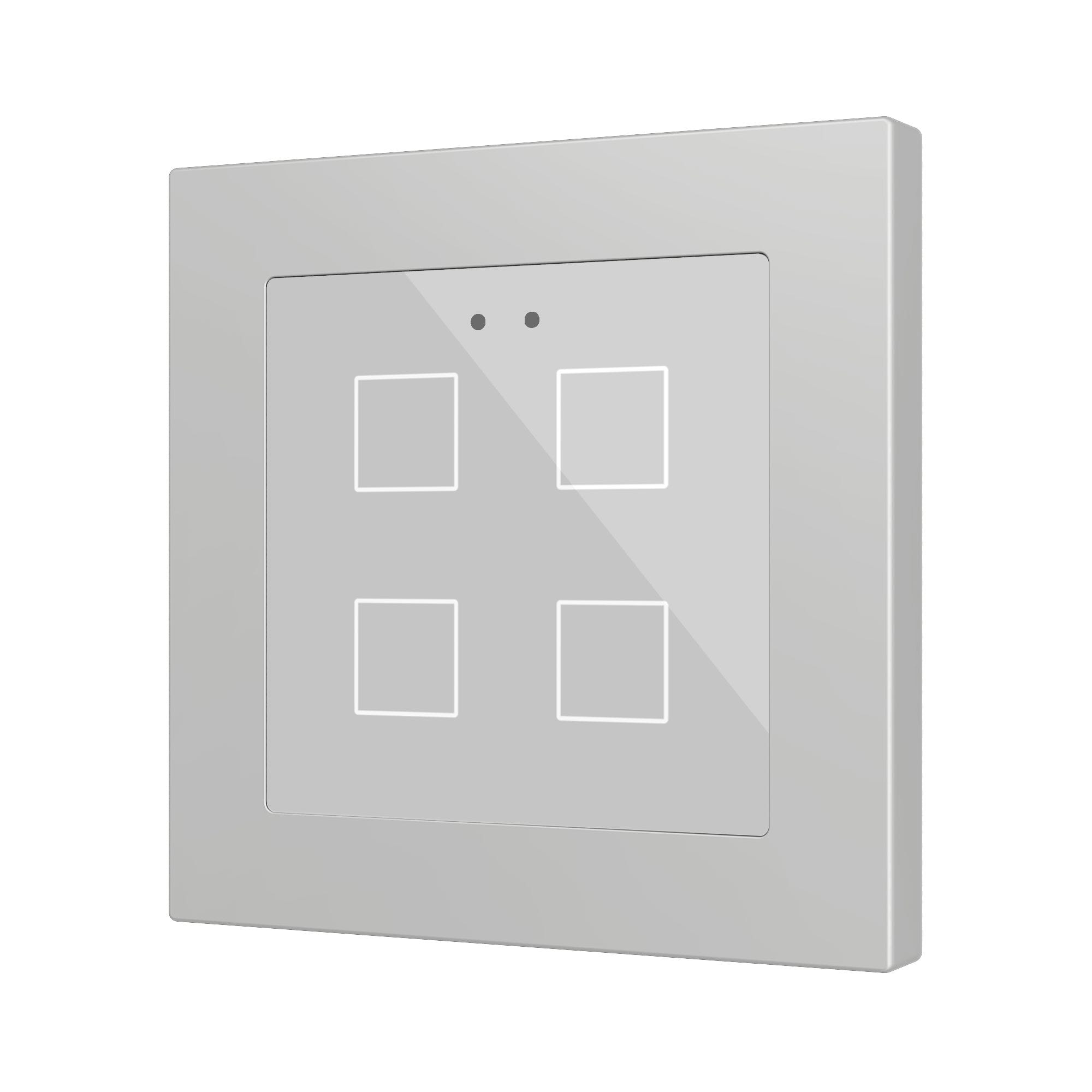 ZENNIO - Flat RGB 55 X4. Interrupteur capacitif en verre 55 x 55 ? 4 boutons - Argent ...