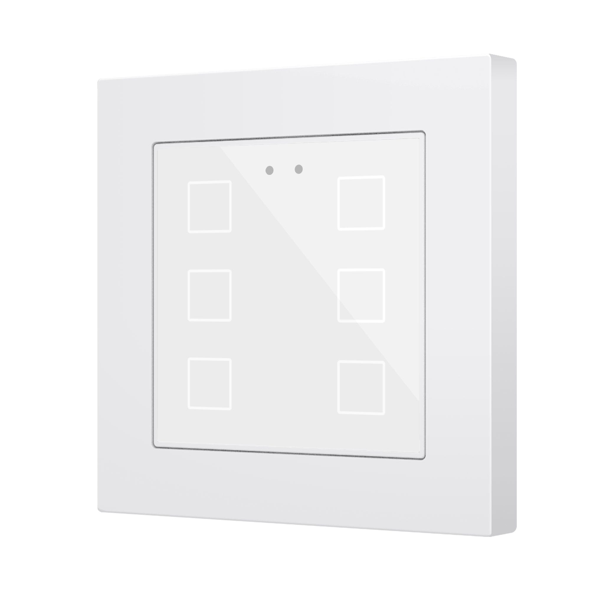 ZENNIO - Flat RGB 55 X6. Interrupteur capacitif en verre 55 x 55 ? 6 boutons - Blanc (...