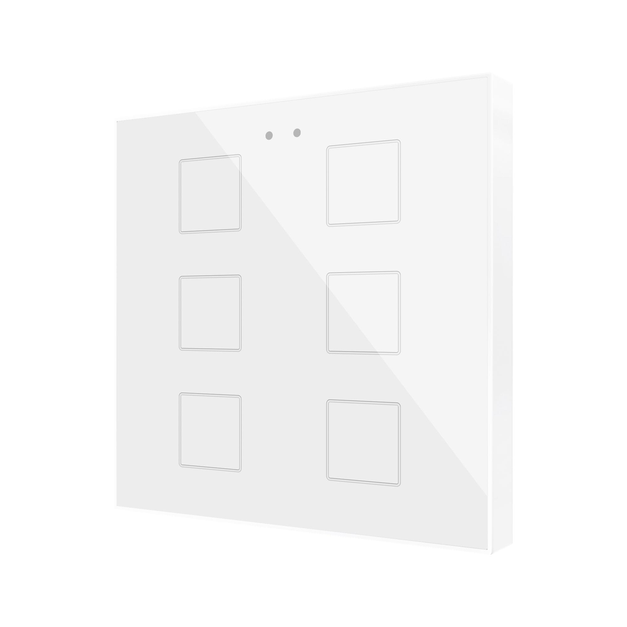 ZENNIO - Flat RGB 6. Interrupteur capacitif en verre - 6 boutons - Blanc