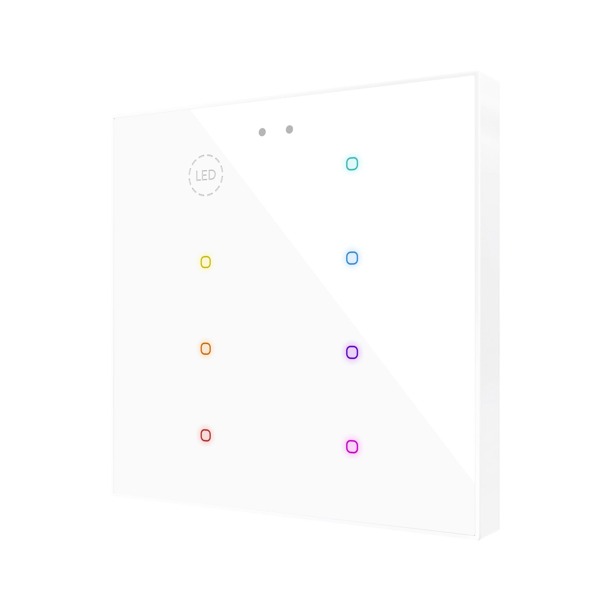 ZENNIO - Flat RGB 8. Interrupteur capacitif en verre - 8 boutons - Personnalisé