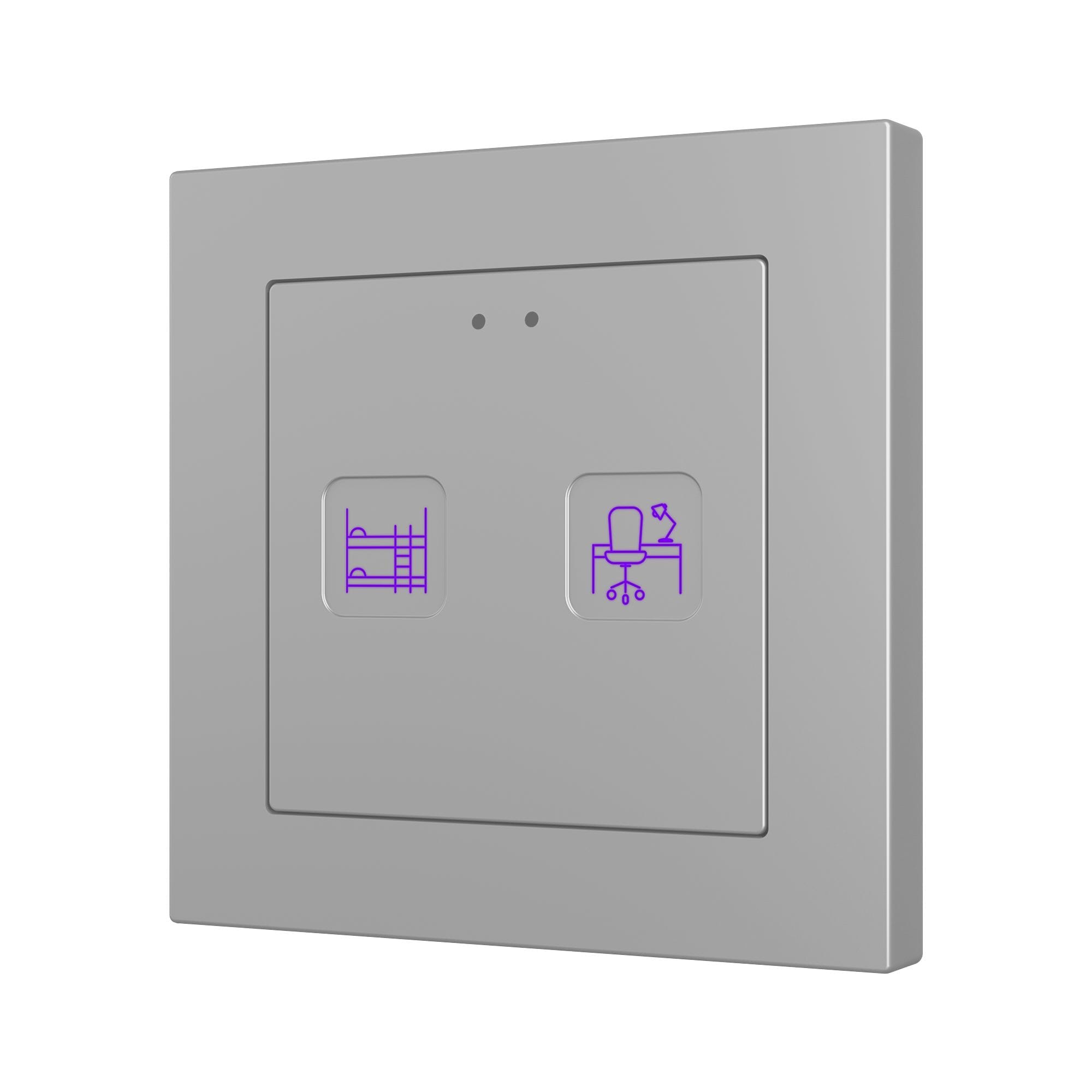 ZENNIO - Tecla RGB 55 X2. Interrupteur capacitif en polycarbonate 55 x 55 ? 2 boutons ...