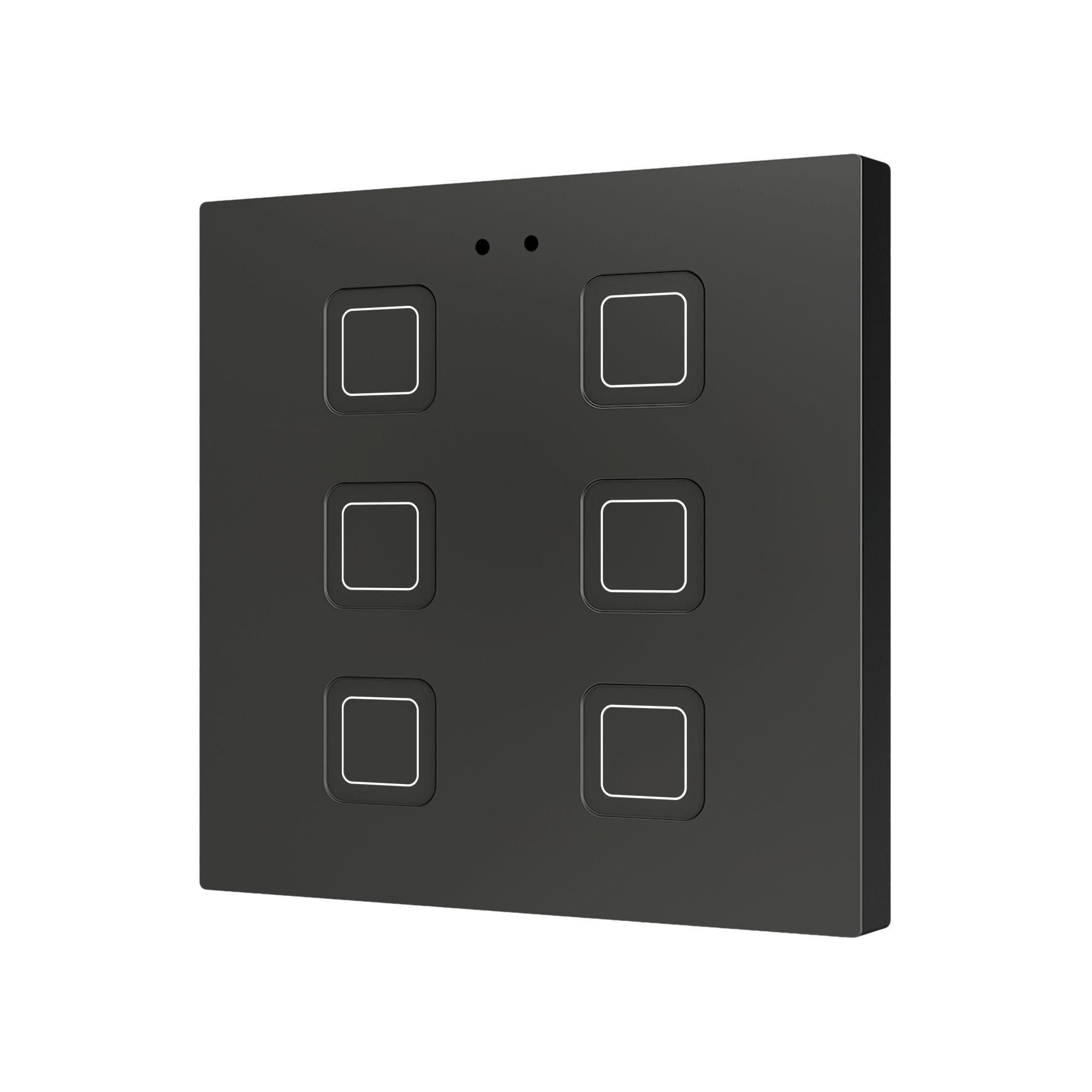 ZENNIO - Tecla RGB 6. Interrupteur capacitif en polycarbonate ? 6 boutons - Anthracite