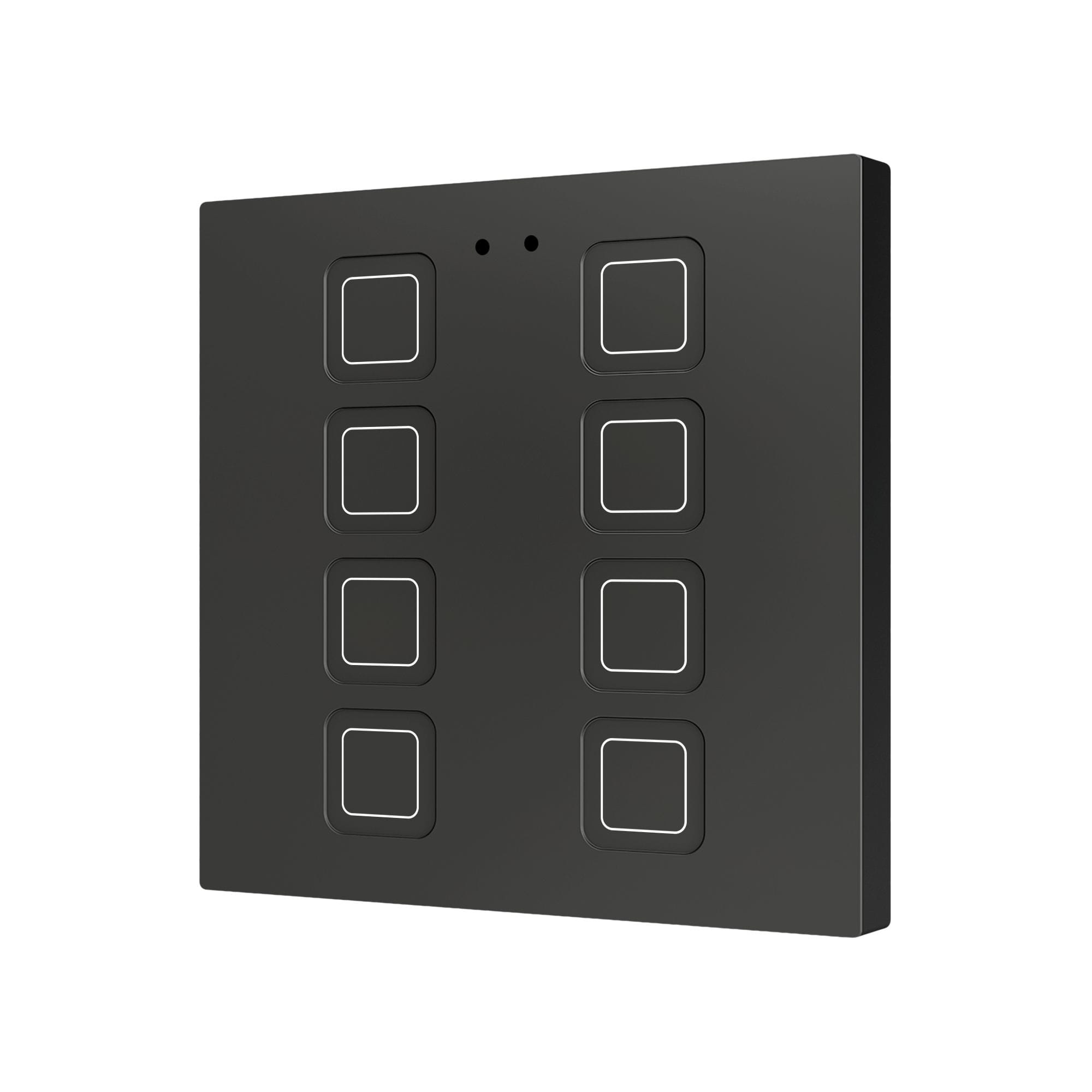 ZENNIO - Tecla RGB 8. Interrupteur capacitif en polycarbonate ? 8 boutons - Anthracite