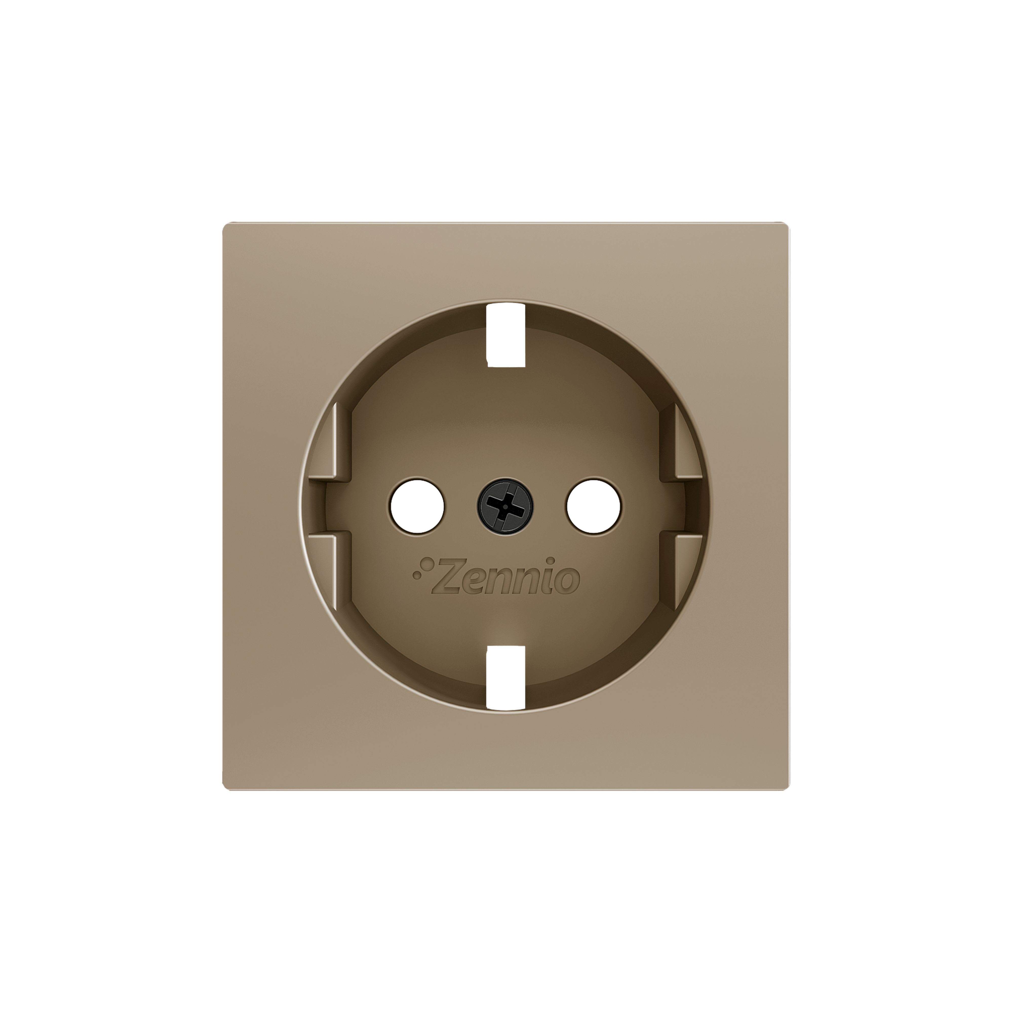 ZENNIO - ZS55. Schuko socket cover 55x55 mm - Champagne