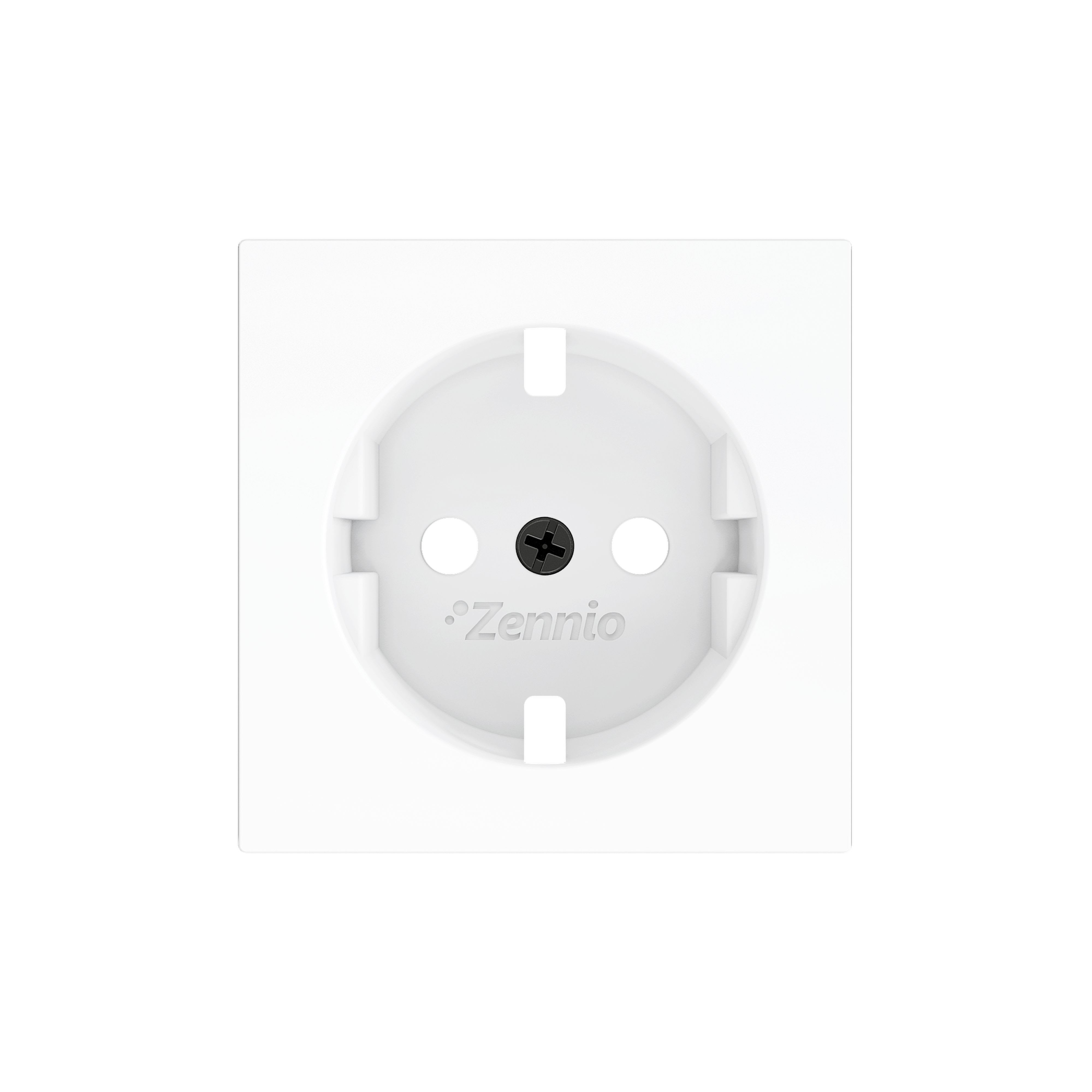 ZENNIO - ZS55. Schuko socket cover 55x55 mm - Matt white