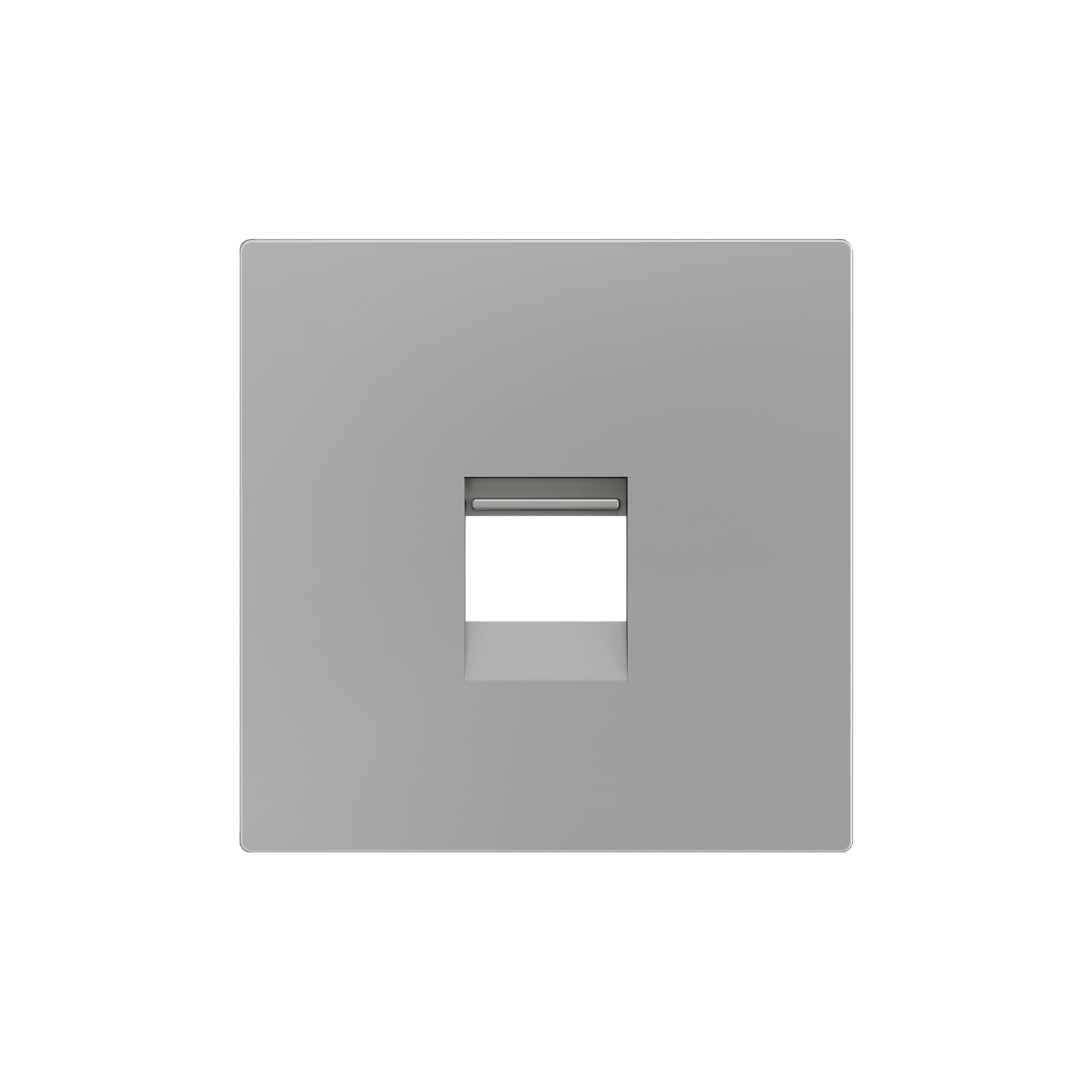 ZENNIO - ZS55. Cover plate for RJ45 connector 55x55 mm - 1 insert - Silver