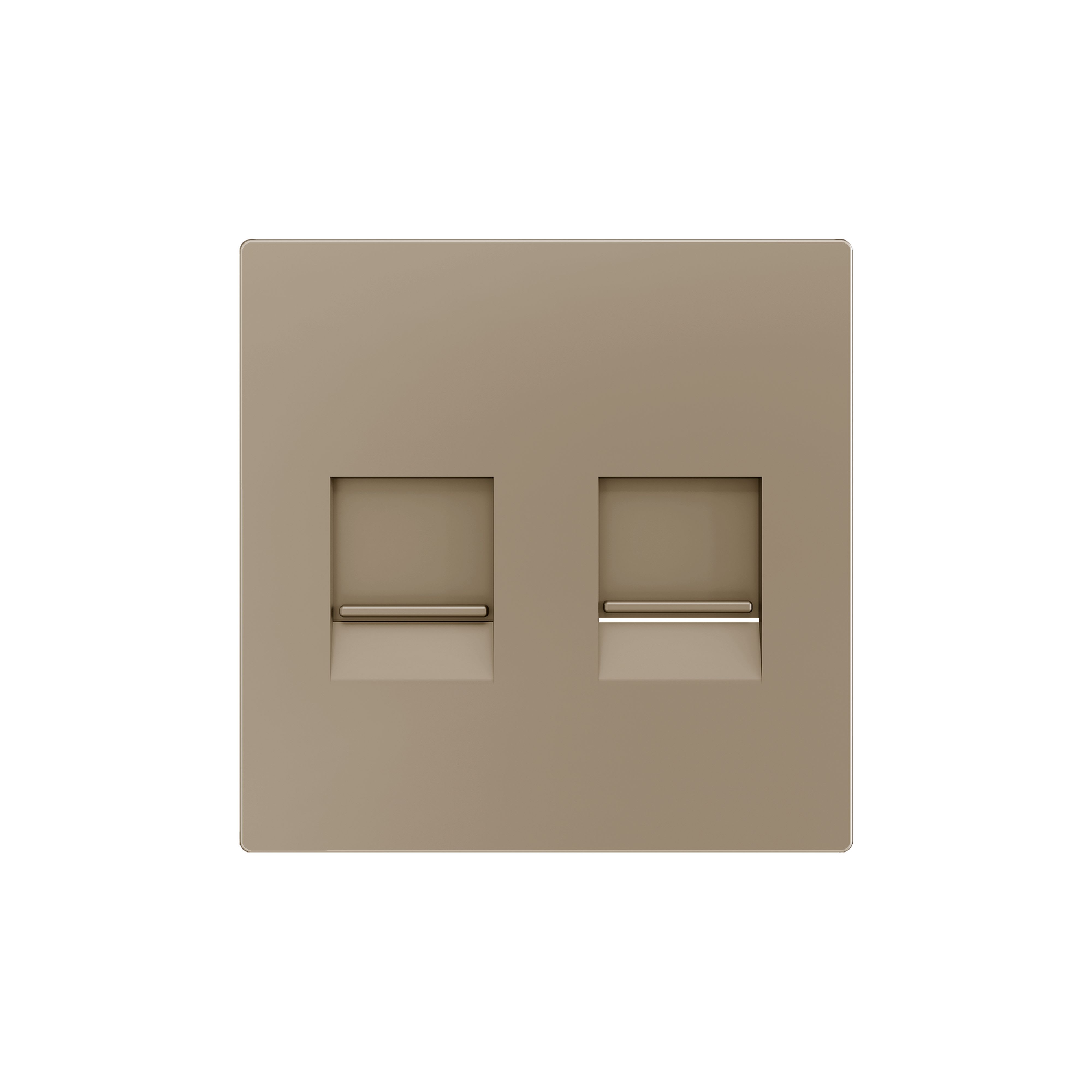 ZENNIO - ZS55. Cover plate for RJ45 connector 55x55 mm - 2 inserts - Champagne