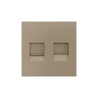 ZENNIO - ZS55. Cover plate for RJ45 connector 55x55 mm - 2 inserts - Champagne