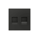 ZENNIO - ZS55. Cover plate for RJ45 connector 55x55 mm - 2 inserts - Anthracite