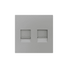 ZENNIO - ZS55. Cover plate for RJ45 connector 55x55 mm - 2 inserts - Silver