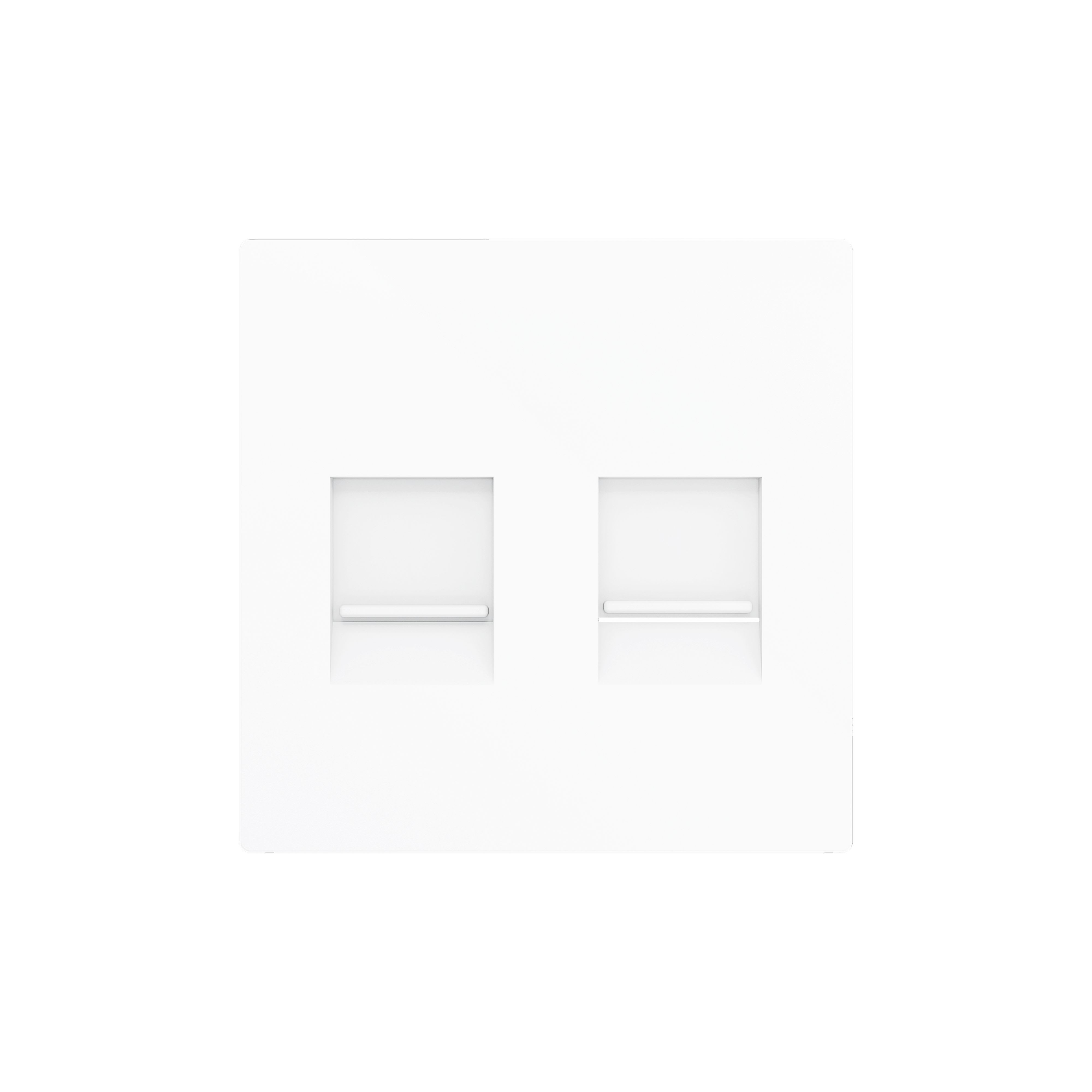 ZENNIO - ZS55. Cover plate for RJ45 connector 55x55 mm - 2 inserts - Matt white