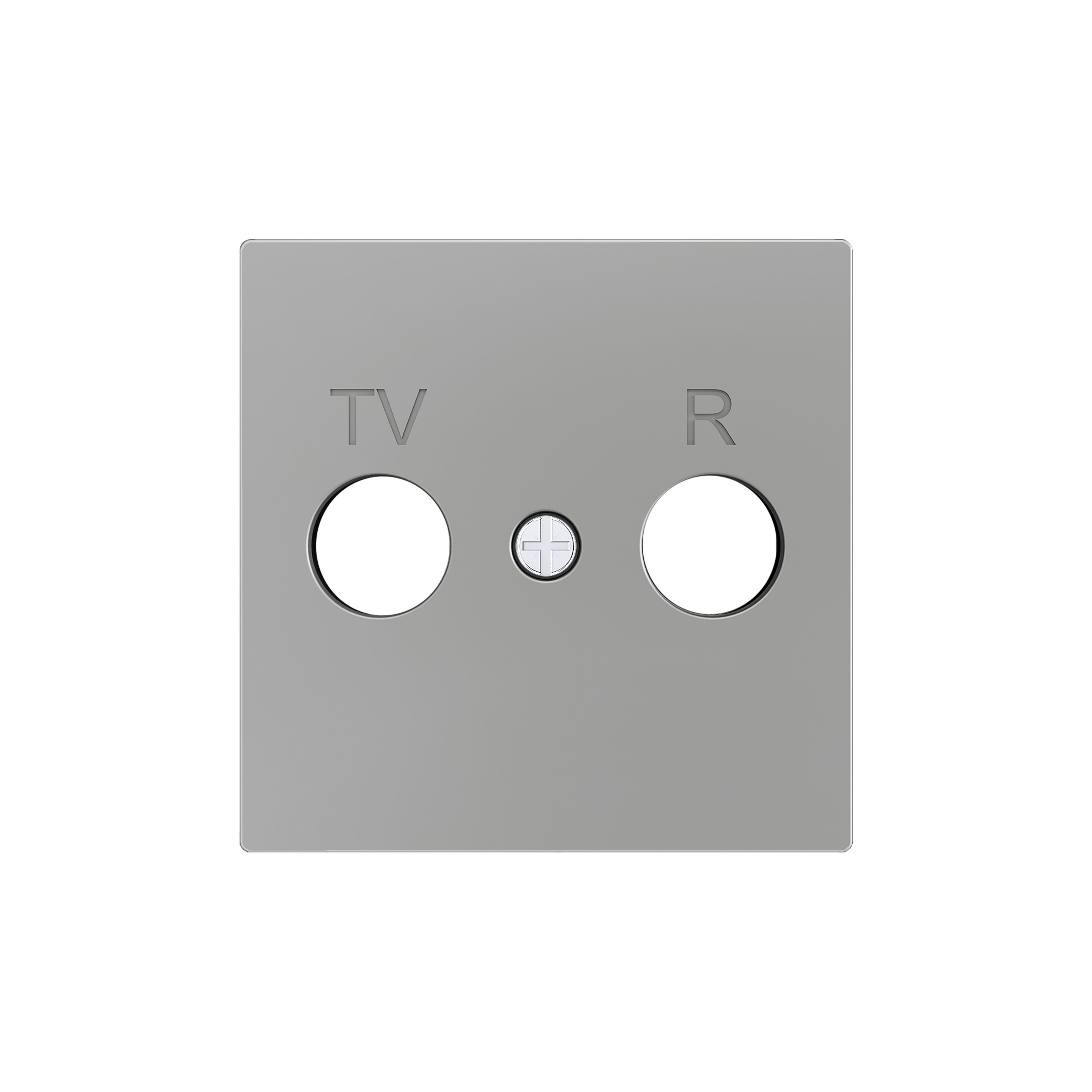 ZENNIO - ZS55. Cover plate for TV/R insert 55x55 mm - Silver