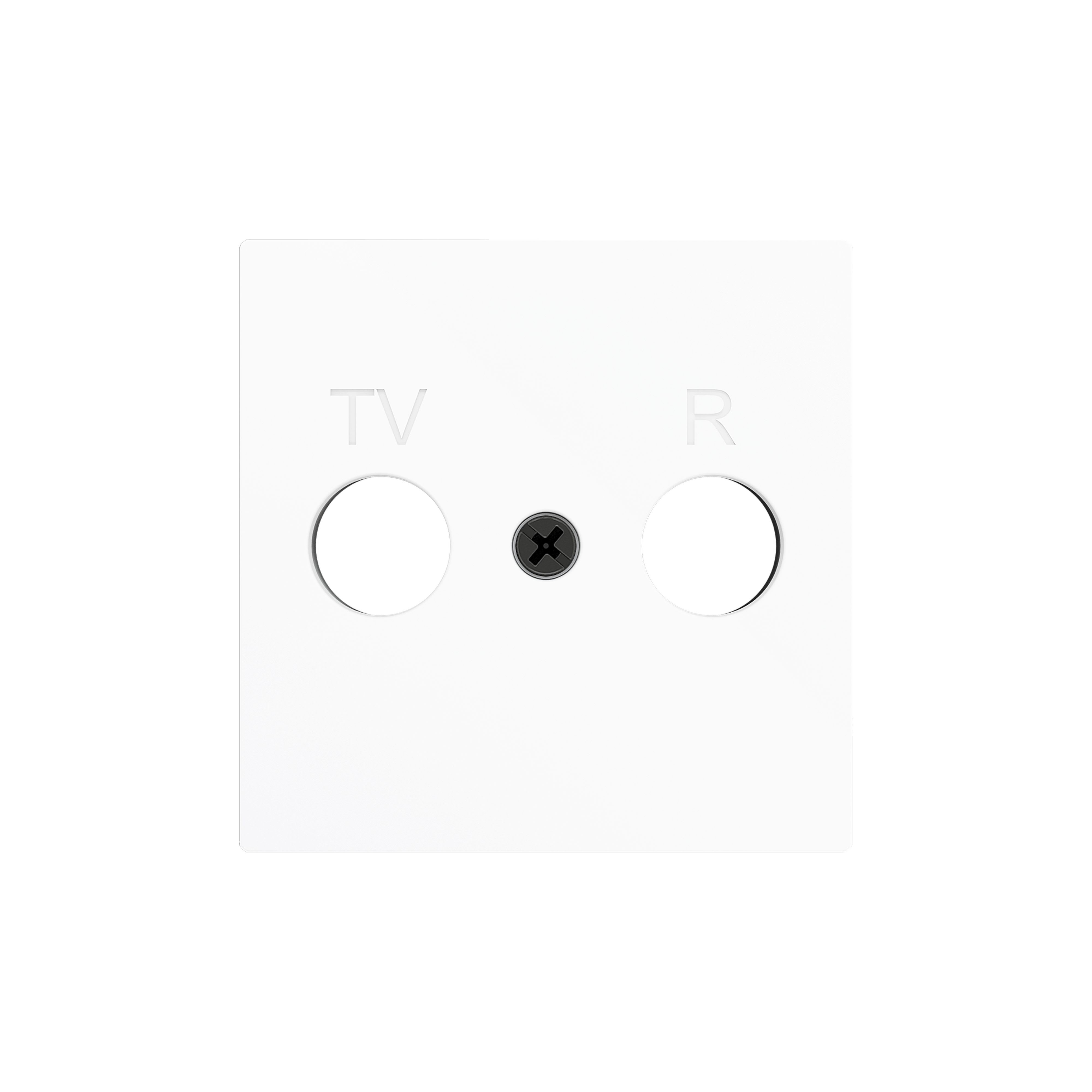ZENNIO - ZS55. Cache pour connecteur TV/R 55 x 55 mm - Blanc mat