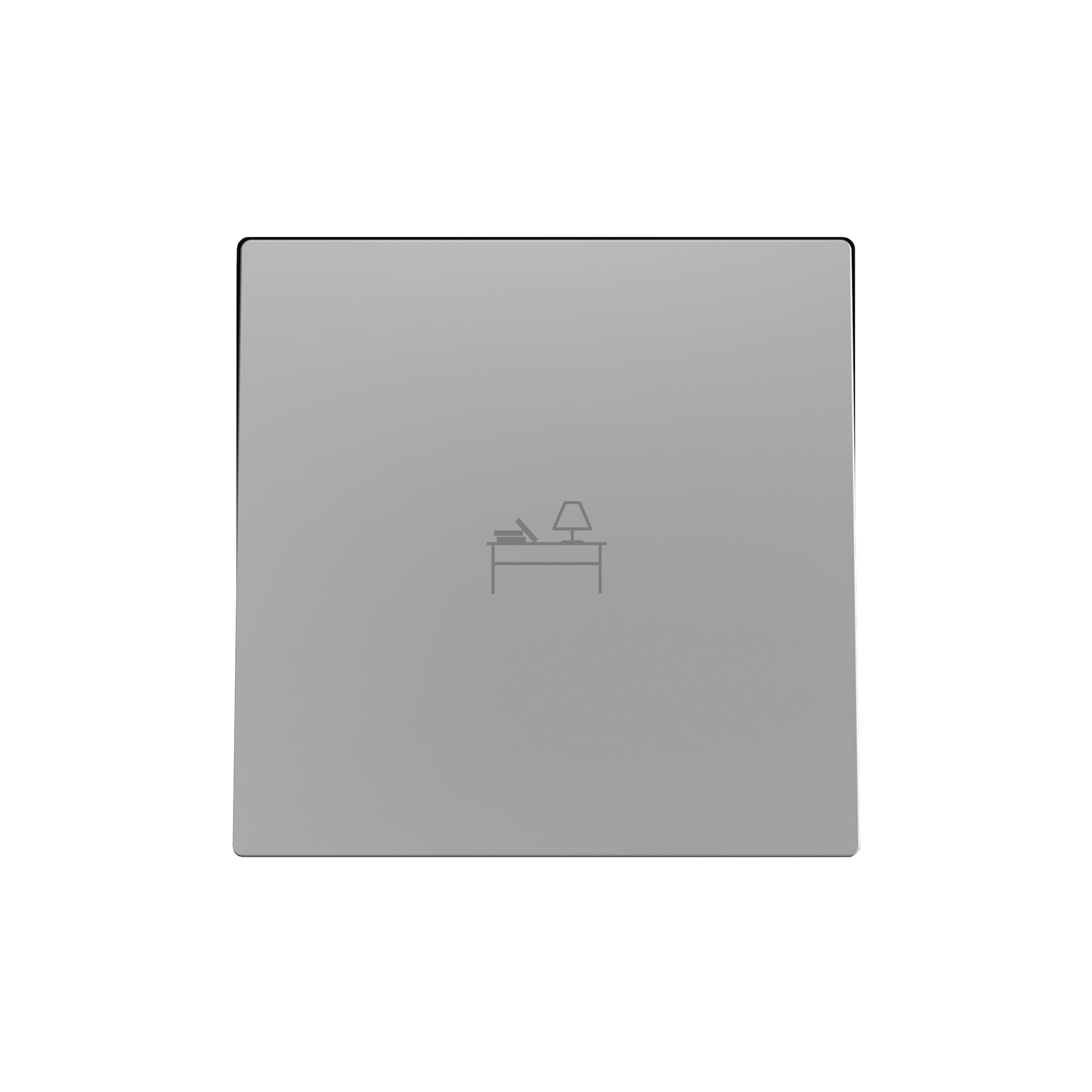 ZENNIO - ZS55. Single switch cover 55x55 mm - Silver - Custom. Minimun 100 units per d...
