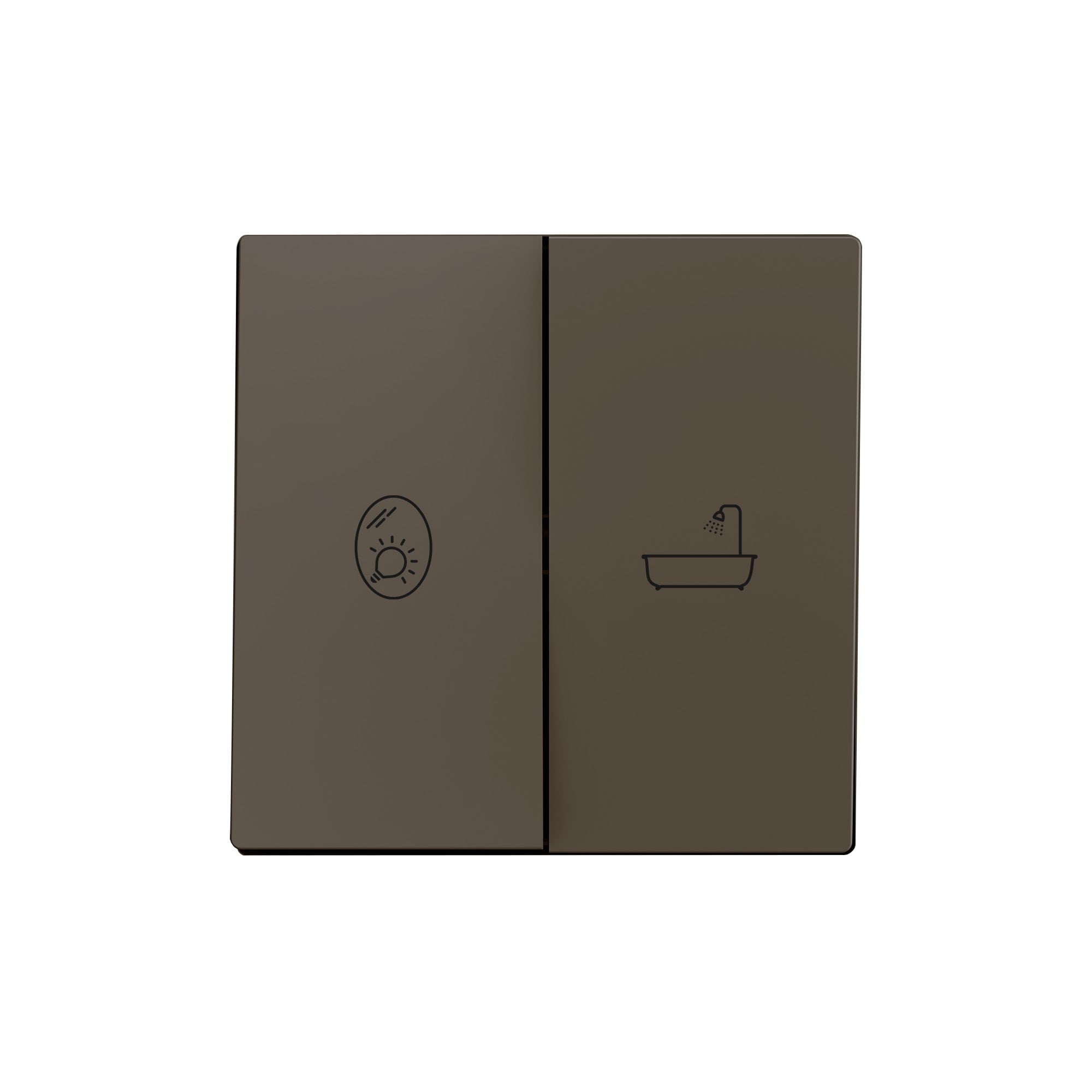 ZENNIO FRANCE - ZS55. Touche double pour mécanisme 55x55 mm - Moka - Personnalisé. Minimum de...